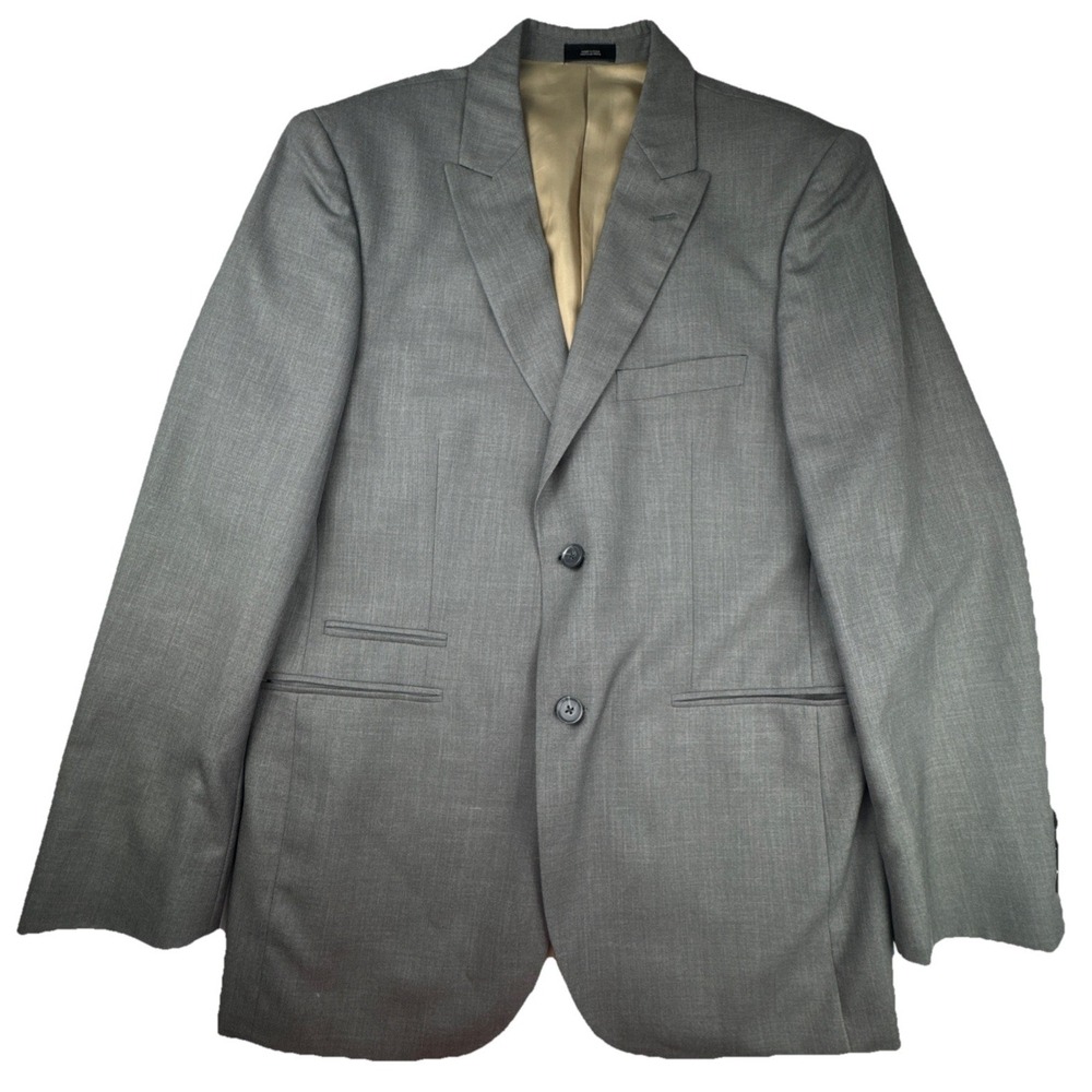 JF J.Ferrar Mens Blazer 38R Grey Polyester Modern‎ Fit Business Suit Jacket